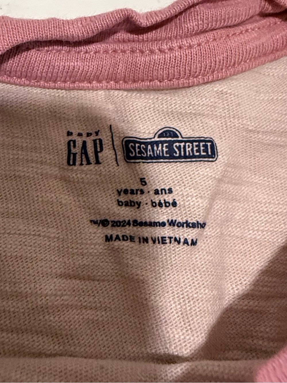 Gap 5T Girls Pink Top Bundle | Floral, Cookie Monster & Knit Cardigan - Picture 11 of 12